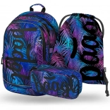 Set școlar BAAGL Core Palm – rucsac, penar și săculeț