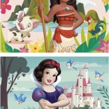 Puzzle din lemn Disney prințese Vaiana și Albă-ca-Zăpada 2×50 piese