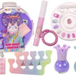 trusă cosmetică pentru copii pentru unghii și machiaj, mov, 9 piese