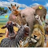 Pictură cu diamante Safari selfie 30 × 40 cm