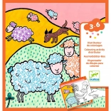 Djeco cutie distractivă cu cărți de colorat și jocuri Fermă