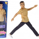 Păpușă băiat PAULO în cămașă în carouri