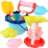 Set colorat de plajă cu găleată și forme