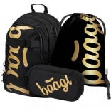 set școlar baagl skate gold – rucsac, penar și săculeț