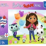 Puzzle XXL cu prietenii veseli ai lui Gabi - Căsuța Pisicii lui Gabi