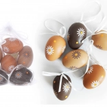 Ou decorativ din plastic pictat 6 cm, 6 buc