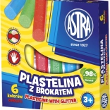 Astra plastilină cu sclipici – 6 culori