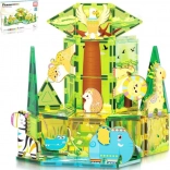 Set de construcție magnetică Picasso Safari cu 8 animale