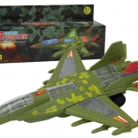 Avion de vânătoare militar cu lumini și sunete – verde