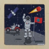 Puzzle din lemn Spațiul – Pe Lună, 9 piese